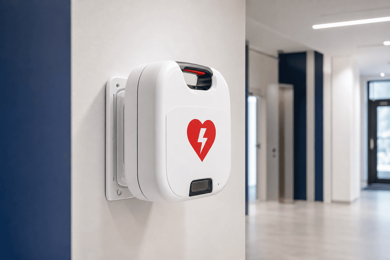 Automatyczny defibrylator zewnętrzny CardioPro zainstalowany w firmie